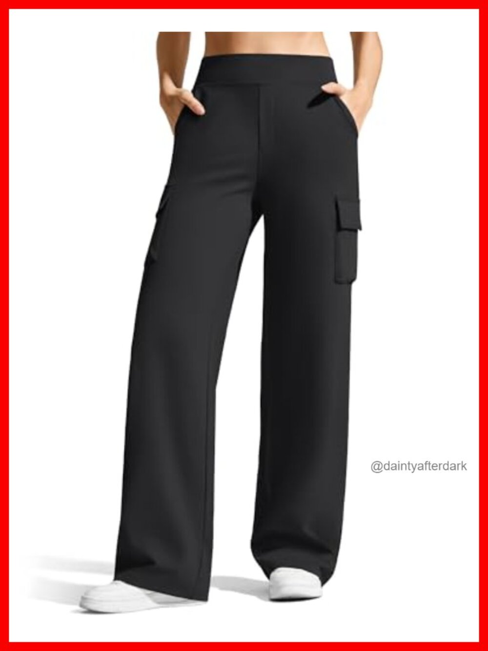 Wide Leg High Waisted Cargo Yoga Pants 4 Pockets Stretch Women